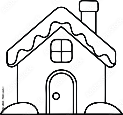 house in the snow icon