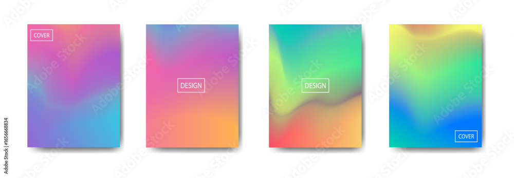 Fototapeta premium Set of vibrant gradient cover designs for creative projects