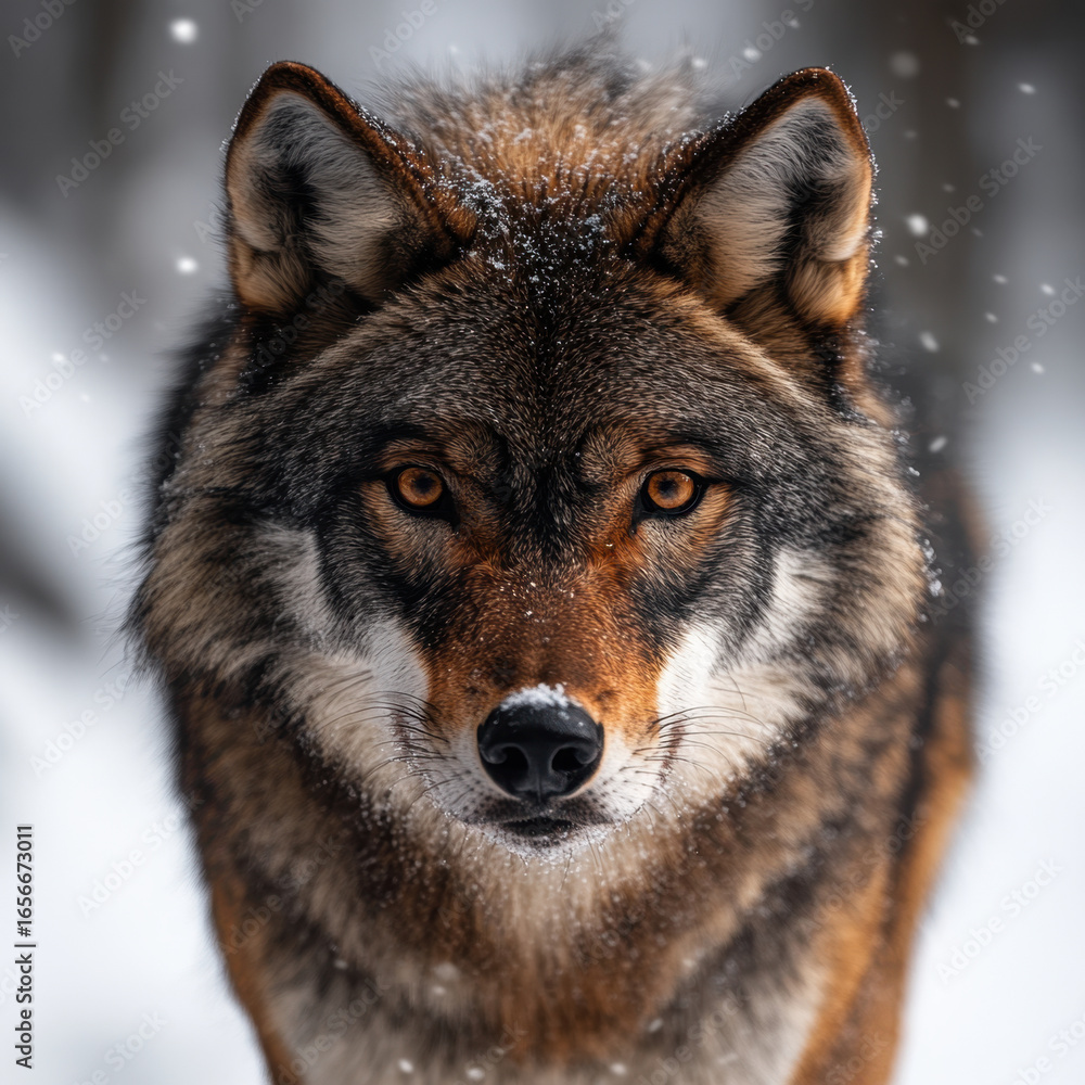 Fototapeta premium Wolf in the snow.