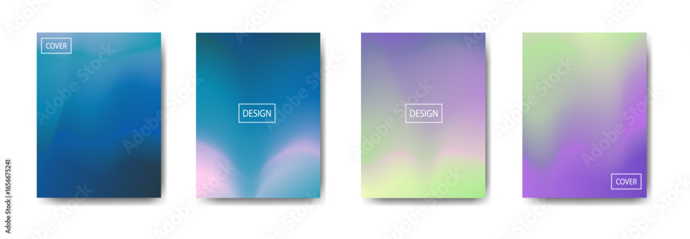 Fototapeta premium Set of Abstract Gradient Cover Designs in Vibrant Colors