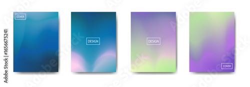 Set of Abstract Gradient Cover Designs in Vibrant Colors