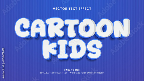 editable text effect cartoon kids 3d style premium vector 