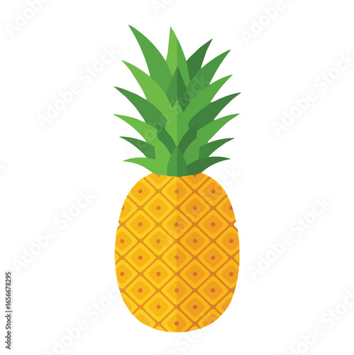 Pineapple Vector Illustration - Tropical Fruit Graphic for Summer and Healthy Food Designs