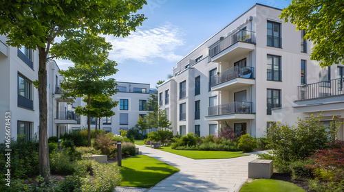 Un quartier résidentiel avec des immeubles et des appartements.