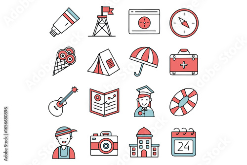Camping and Outdoor Adventure Icons