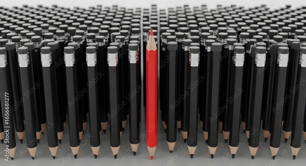 Fototapeta premium close up view of a row of pencils