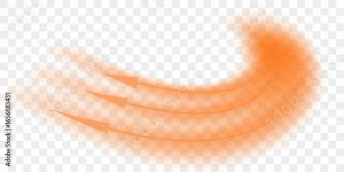 Hot air flow from air conditioner. Propagation of heat waves with direction. 3d vector