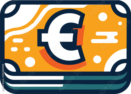 Euro money flat vector illustration