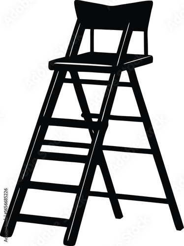 umpire s chair on white background.