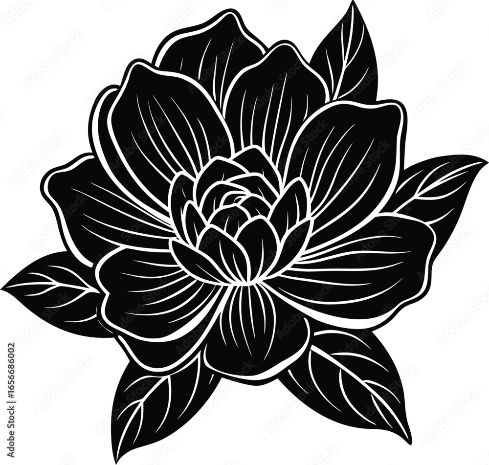 Fototapeta premium flat-flower-vector-illustration--minimal-line-art