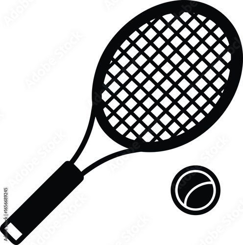 Tennis racket and ball in active sports design Vector illustration