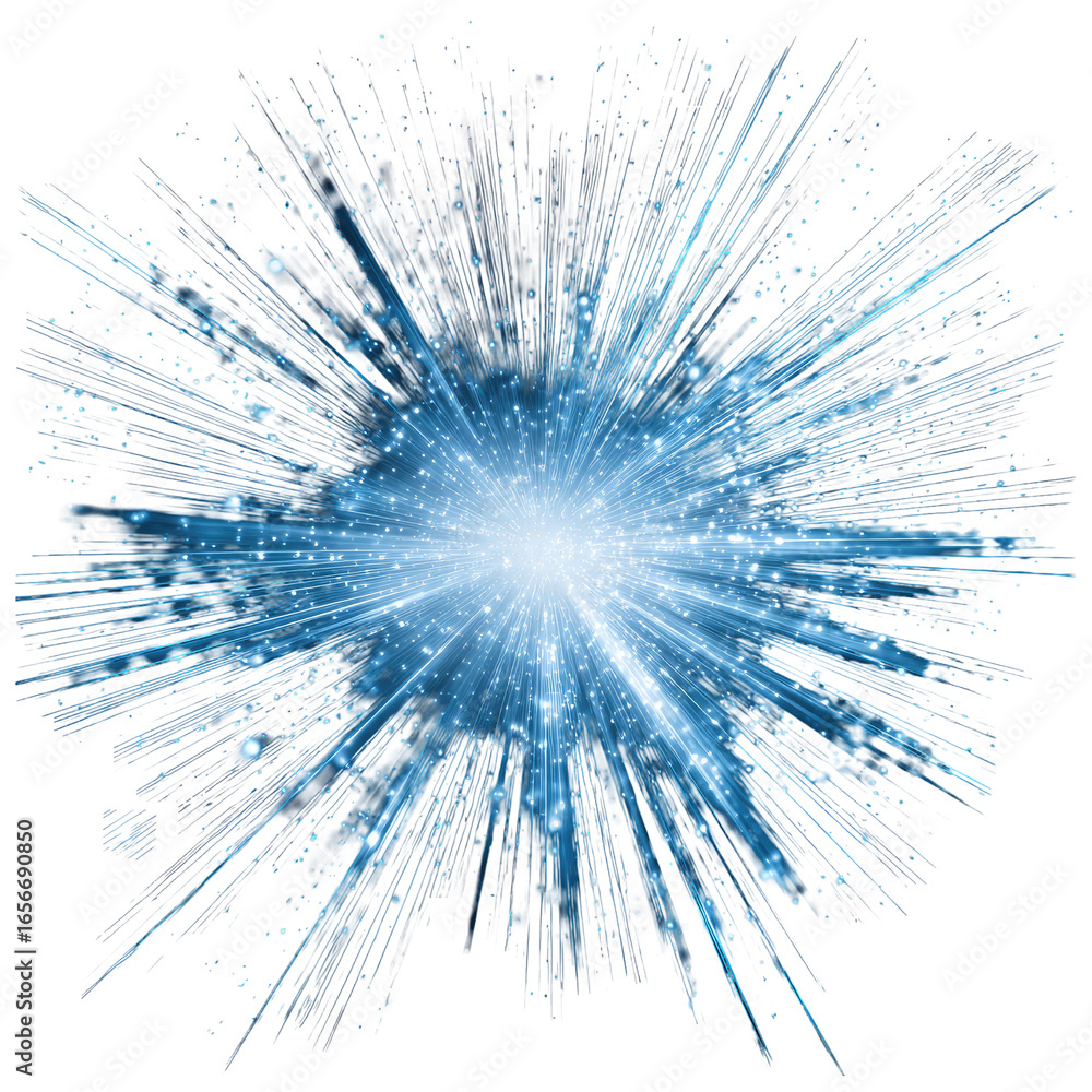 Obraz premium Radiant burst of blue light