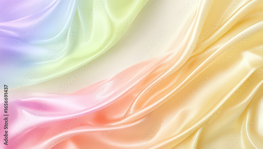 Obraz premium Pastel Rainbow Silk Fabric Texture