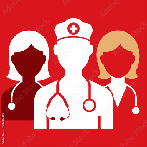 Doctor and Nurse Medical Icons Vector Set
