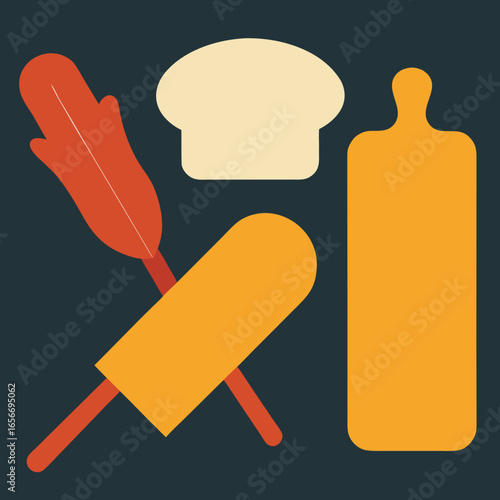 Baking tools oven mitt rolling pin bread kitchen cooking