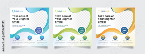 Dental Care Social Media Post or Web Banner Design Suitable for Hospital Clinic