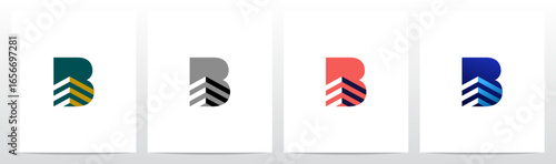 Building Simple Abstract Shape Inside Letter Initial Alphabet Logo Design B