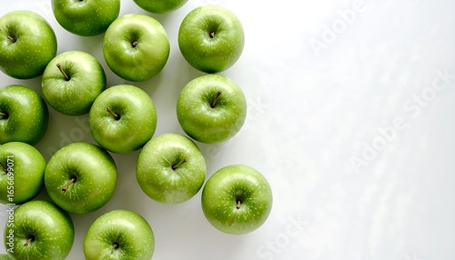 Wallpaper Mural Green Apples on White Background. Torontodigital.ca