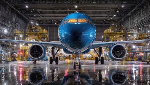 Wallpaper Mural Jetliner in hangar, illuminated Torontodigital.ca