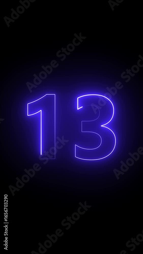 Wallpaper Mural glowing red color neon 13 text, Educational concept ,red 13 number, promote advertising concept isolate using QuickTime black background 4k animation ,it is ready for education and able to use. Torontodigital.ca