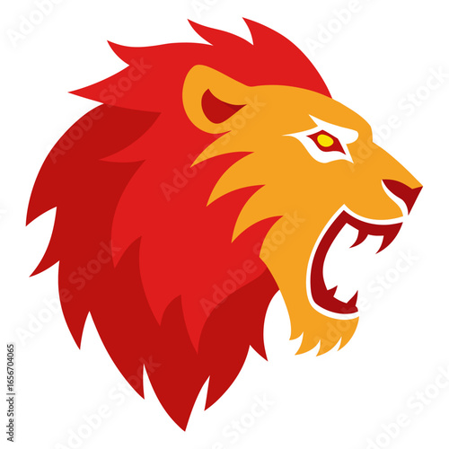 Fierce roaring lion illustration on a clean white background capturing raw power and wild animal spirit