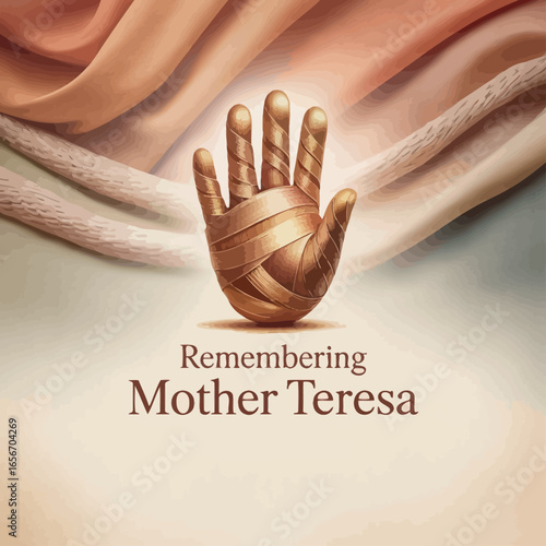 Mother Teresa Birth Anniversary with Helping Hand Poster