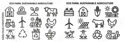 Exploring sustainable agriculture with eco farm illustrations showcasing various farming activities and techniques for an organic lifestyle