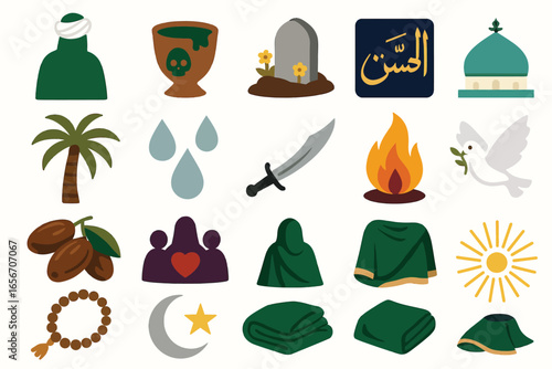Martyrdom of Imam Hassan Islamic Religious Symbols Faith and Sacrifice