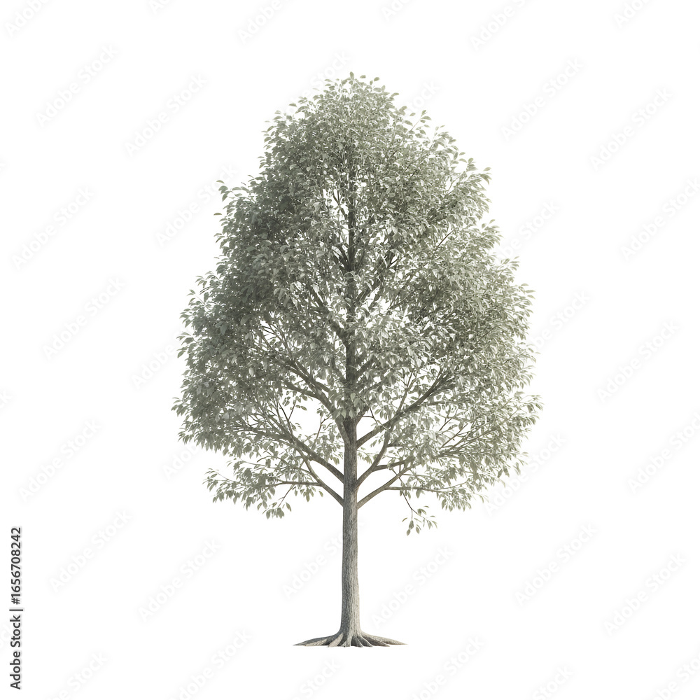 Obraz premium Lush Green Tree Isolated on Black Background Perfect for Landscape Design and Nature Themes