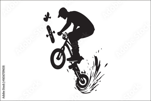 Mountain Biking Silhouette Pack | Extreme Cycling Vector Set