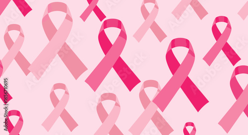 Vibrant Pink Awareness Ribbons Image Design for Breast Cancer Awareness Campaigns, Fundraising Events, and Support Material, Ideal for Promotional Material and Educational Resources