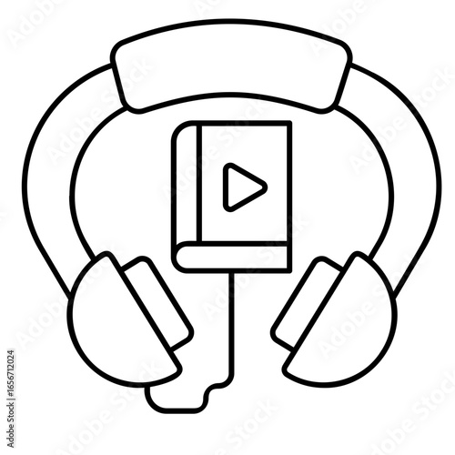 Line Audio Book Icon