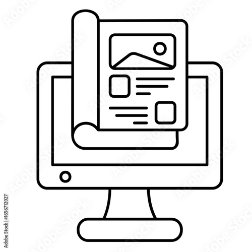 Line Digital Magazine Icon