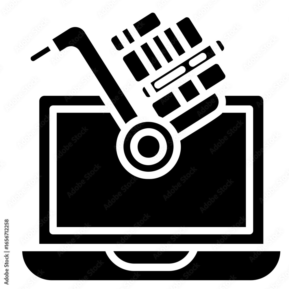 Fototapeta premium Solid Glyph Ebook Store Icon