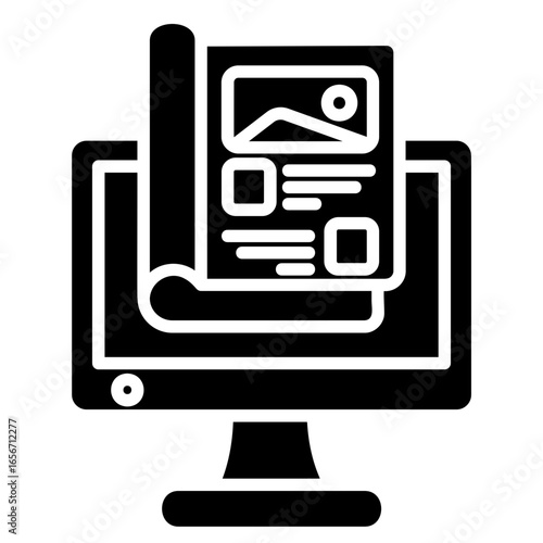 Solid Glyph Digital Magazine Icon