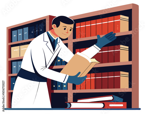 Archivist in white gloves handling delicate artifact with care