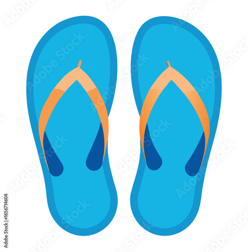 A pair of colorful flip flops isolated on a clean white background