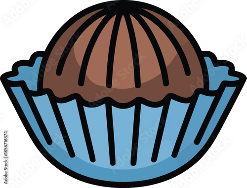 Chocolate Truffle Illustration on Transparent Background Design Vector