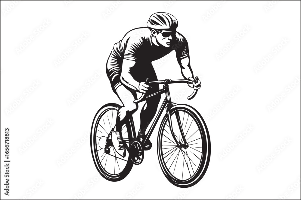 Fototapeta premium Mountain Biking Silhouette Pack | Extreme Cycling Vector Set