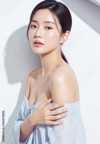 Portrait of a beautiful asian woman in soft light setting