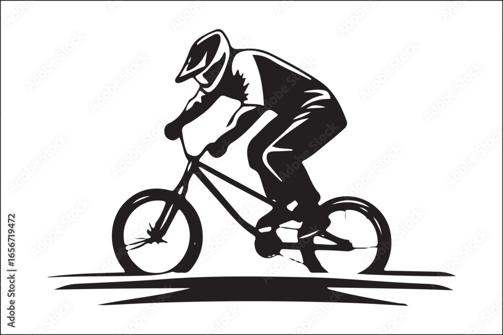 Naklejka premium Mountain Biking Silhouette Pack | Extreme Cycling Vector Set