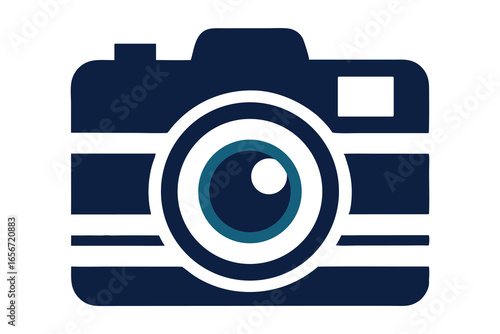 Vector photo camera icon illustration for digital photography technology and equipment design