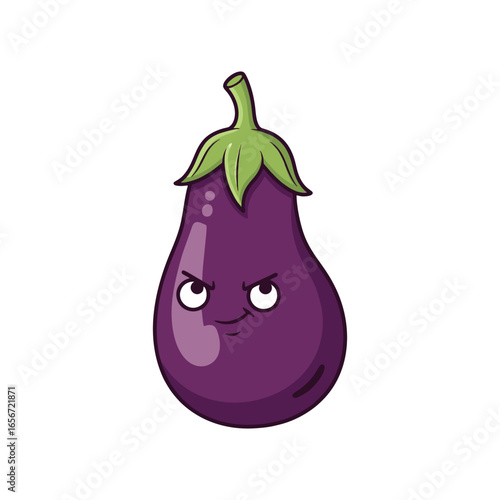 vector illustration of eggplant cartoon