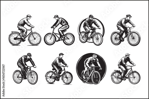 Mountain Biking Silhouette Pack | Extreme Cycling Vector Set