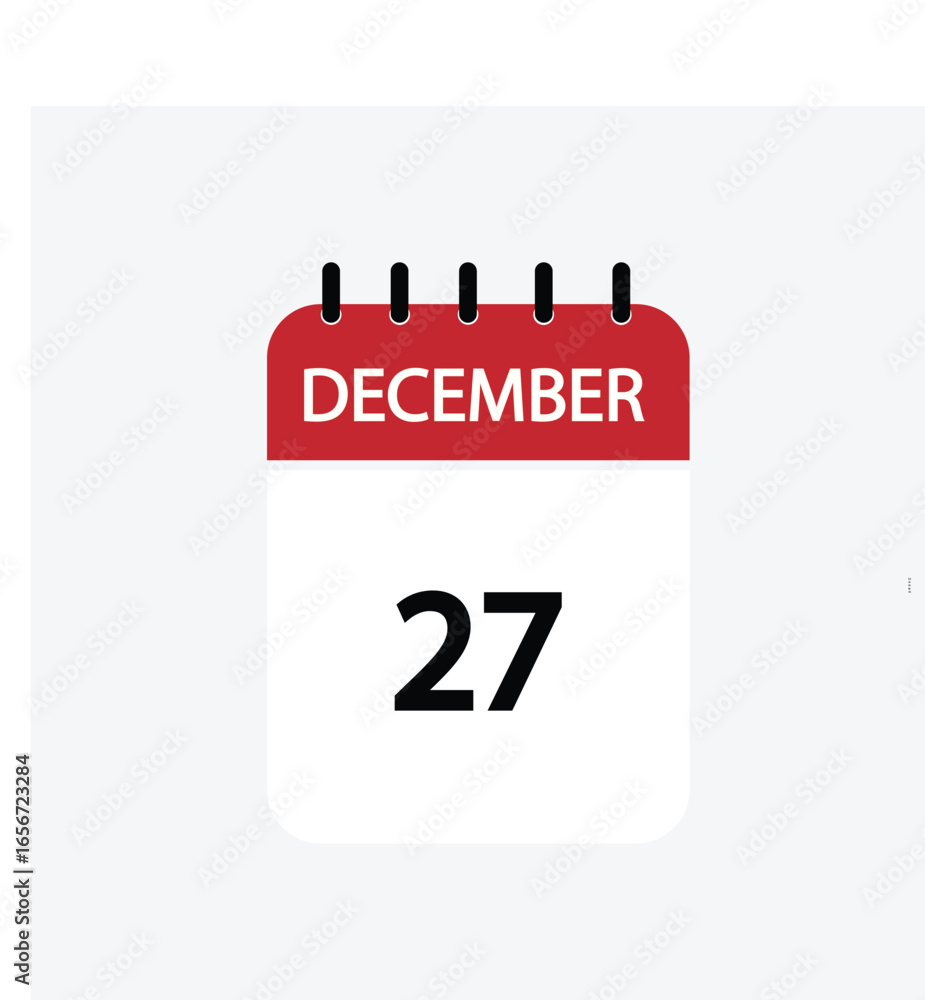 27 december calendar december calendar vector illustration 27 december calendar december calendar vector illustration