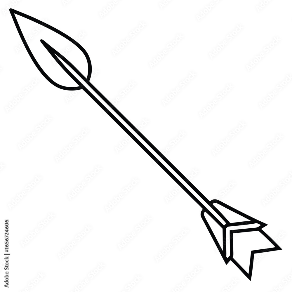 Naklejka premium Minimal Cupid Arrow Line Art
