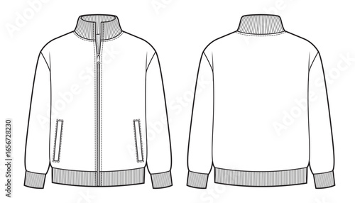 Mens and boys sweater with zipper clasp on front
