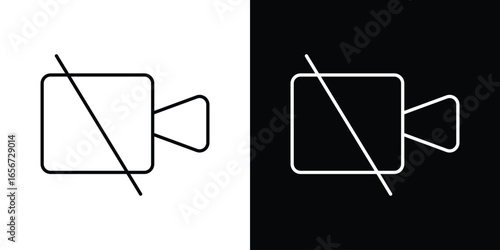 Camera Icon Crossed Out, Isolated on White Background