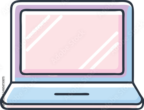 Vector illustration of a laptop icon, featuring a simple design with a screen and keyboard.