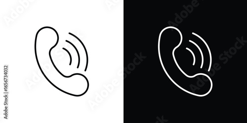 Phone Icon in Ringing Animation with Black and White Backgrounds